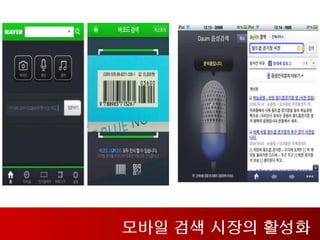 모바일 검색 시장의 활성화
 