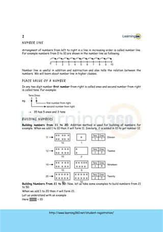 Mathematics Concept Notes with Number Sense for Class - 1 | PDF