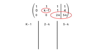 0 k -1 1 4
1 1 1 1
0 0 2-k 5-k
2 - k 5 - k
K - 1
 