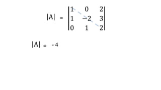 1 0 2
1 −2 3
0 1 2
A =
- 4
A =
 