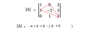 - ( )
1 0 2
1 −2 3
0 1 2
A =
- 4 + 2
A = + 0 0 + 0
 