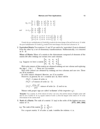 Matrices and Their Applications 13
 
