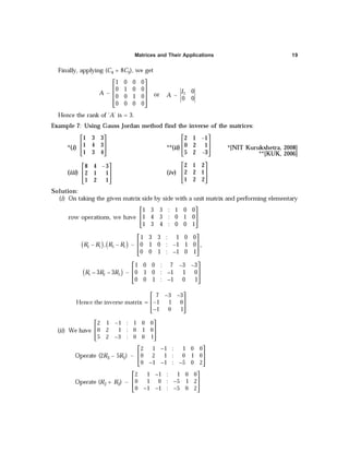 Matrices and Their Applications 19
 