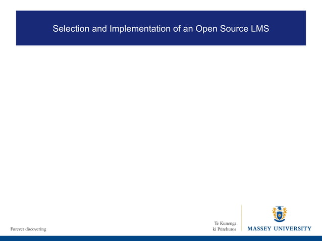 Selection and Implementation of an Open Source Learning Management ...