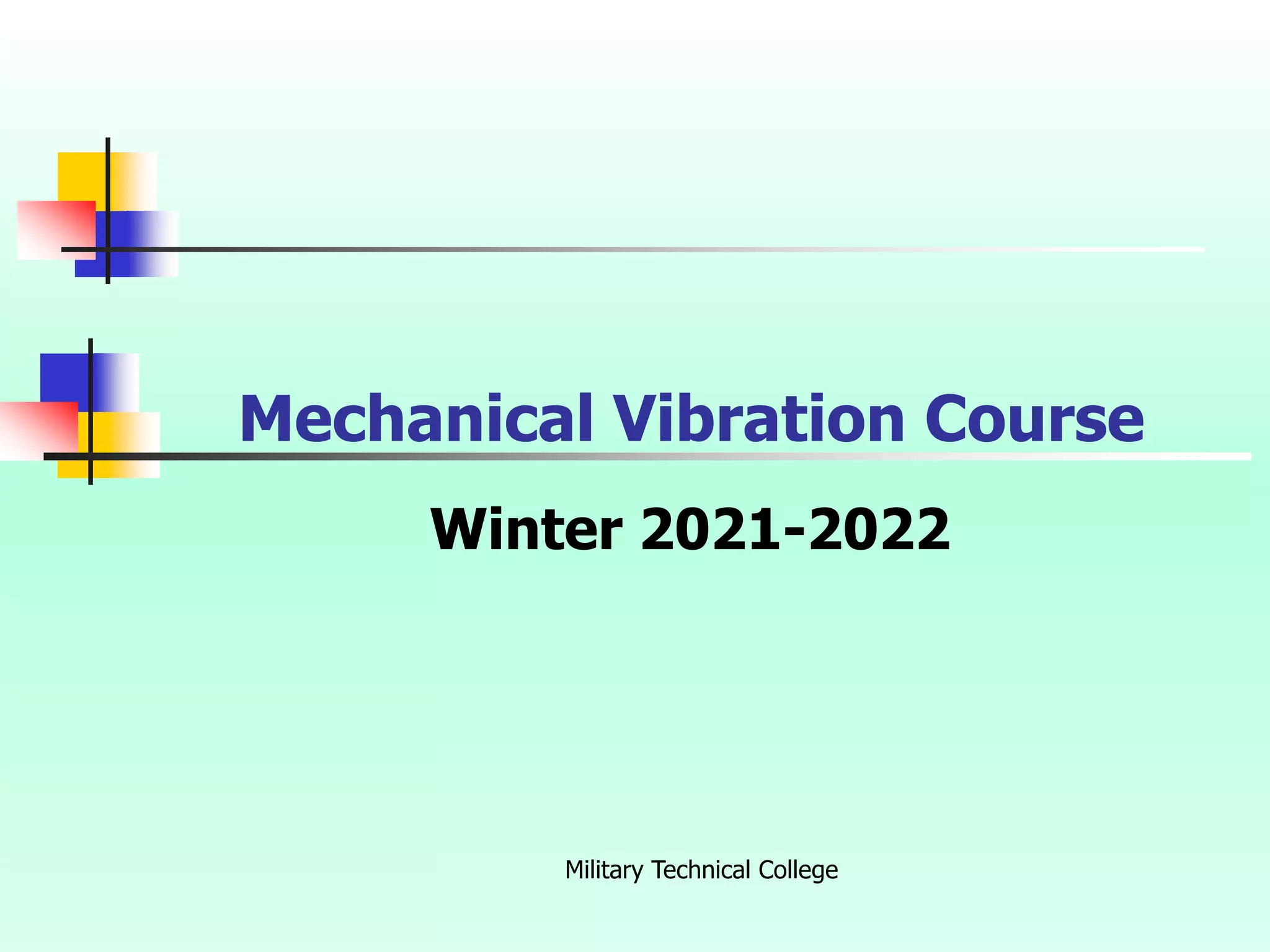1- Mechanical Vibration.pptx
