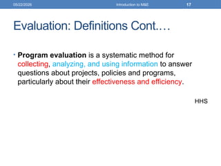 Comprehensive Introduction to Monitoring and Evaluation in Public ...