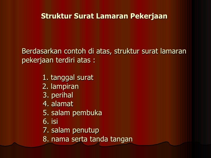 Contoh Struktur Surat Lamaran Pekerjaan - Berbagi Struktur