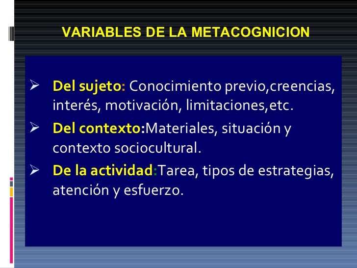 1. Metacognicion