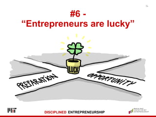 DISCIPLINED ENTREPRENEURSHIP
#6 -
“Entrepreneurs are lucky”
16
 