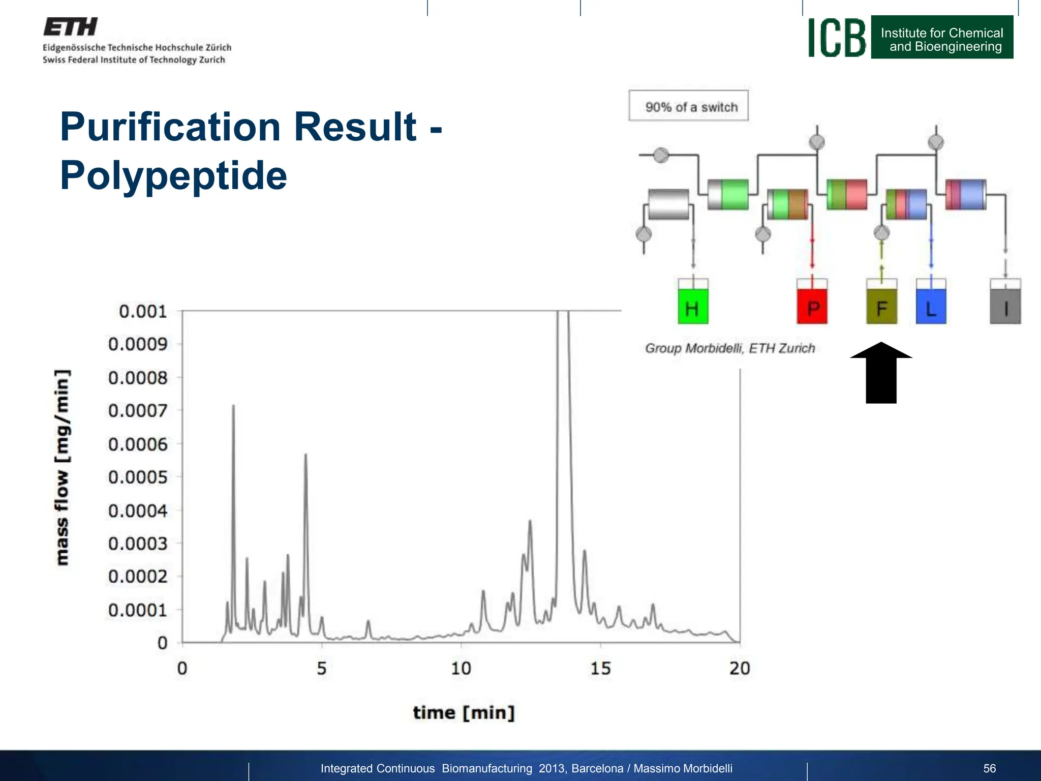 Institute for Chemical
and Bioengineering
Purification Result -
Polypeptide
Integrated Continuous Biomanufacturing 2013, Barcelona / Massimo Morbidelli 56
 