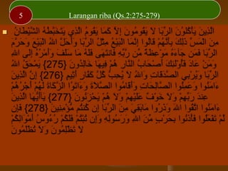 
Larangan riba (Qs.2:275-279)5
 