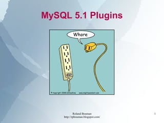 Roland Bouman
http://rpbouman.blogspot.com/
1
MySQL 5.1 Plugins
 