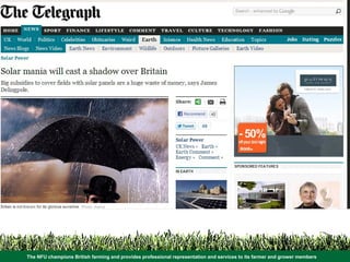 The NFU champions British farming and provides professional representation and services to its farmer and grower members
 