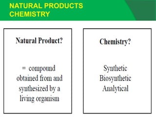 NATURAL PRODUCTS
CHEMISTRY
 