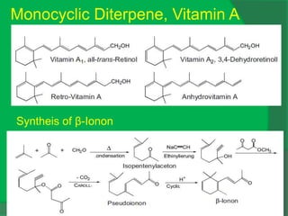 Monocyclic Diterpene, Vitamin A
Syntheis of β-Ionon
 