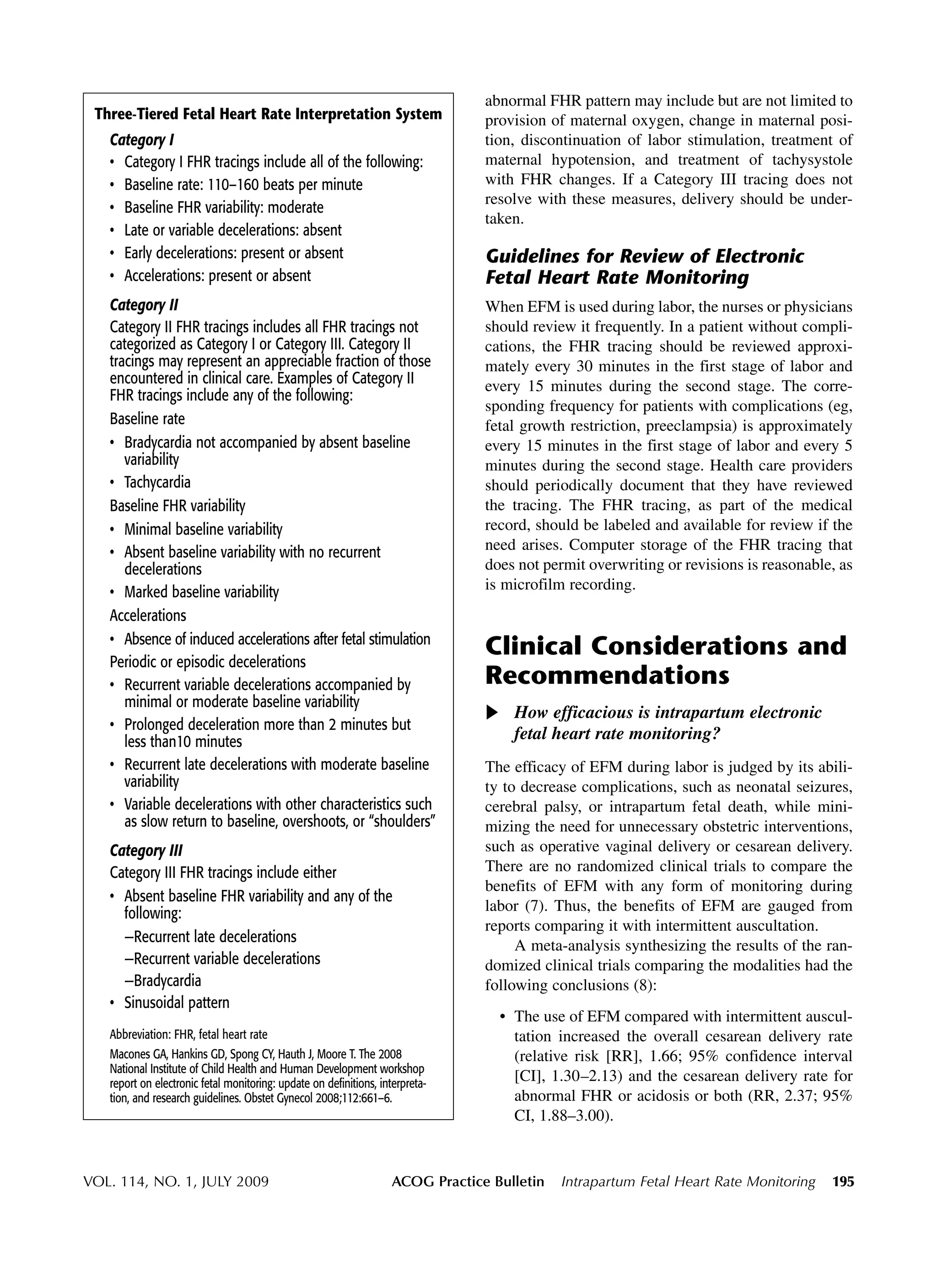 1. O - Monitoria Fetal ACOG | PDF