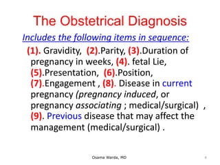 OBSTETRICAL CASE TAKING -1 WARDA | PDF