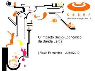Instituto de Inovação com TIC




O Impacto Sócio-Econômico
da Banda Larga


[ Flávia Fernandes – Julho/2010]
 