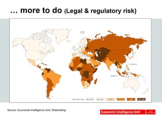 …  more to do  ( Legal & regulatory risk) Source: Economist Intelligence Unit,  Riskbriefing . 