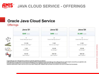 JAVA CLOUD SERVICE - OFFERINGS
 