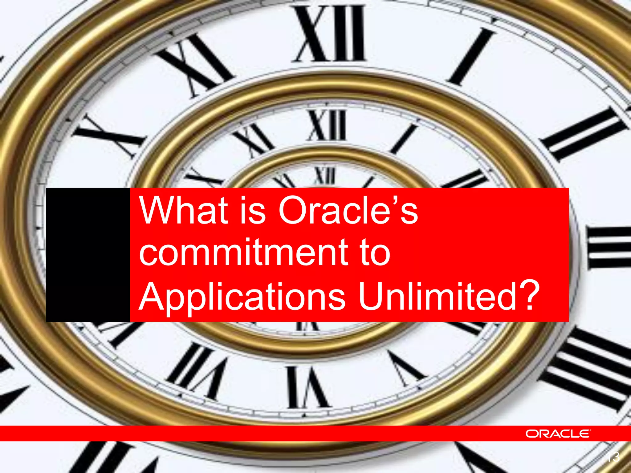 1313
What is Oracle‟s
commitment to
Applications Unlimited?
 
