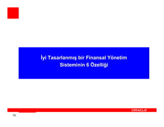 Đyi Tasarlanmış bir Finansal Yönetim
             Sisteminin 6 Özelliği




15
 