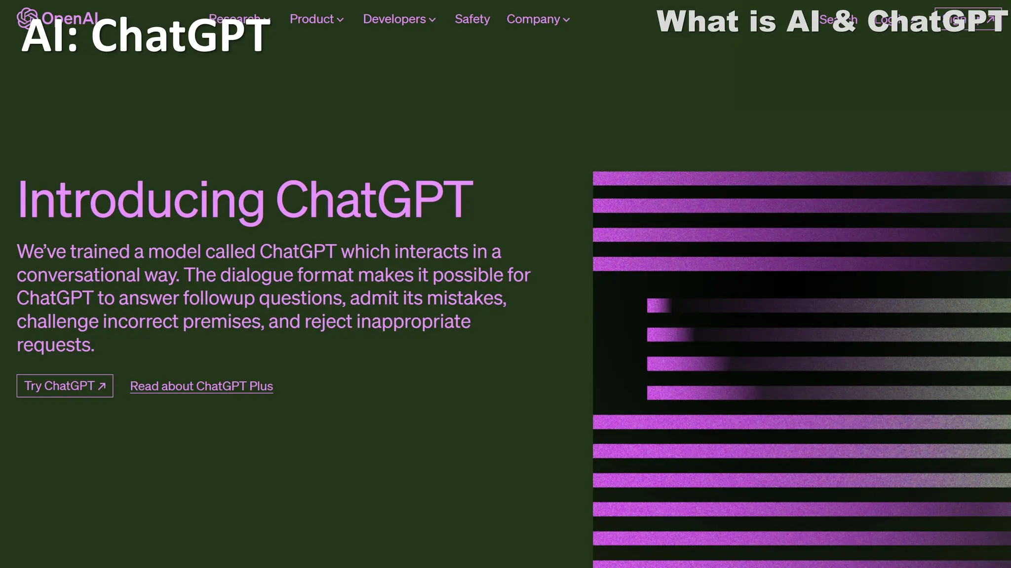 What is AI & ChatGPT
AI: ChatGPT
 