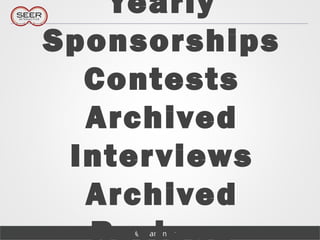 @adammelson
Yearly
Sponsorships
Contests
Archived
Interviews
Archived
 