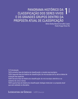 Panorama histórico da classificação dos seres vivos e os grandes grupos ...