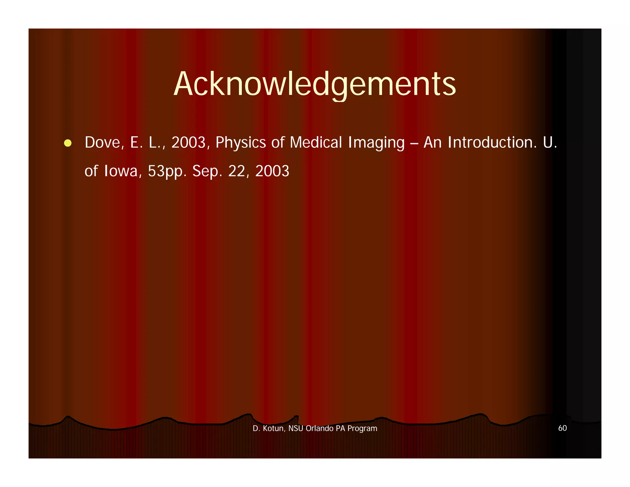 Introduction to Medical Imaging