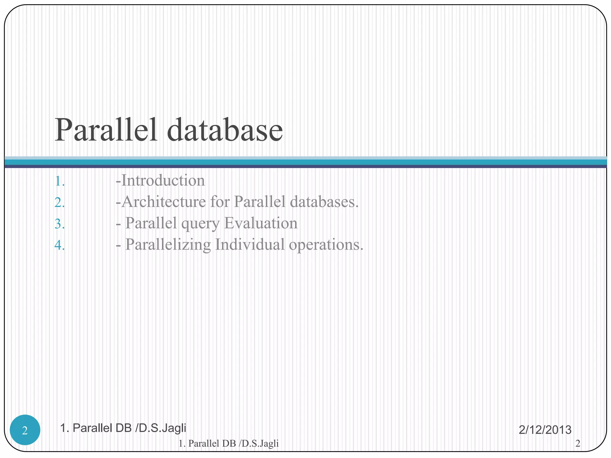 Parallel Database | PPSX