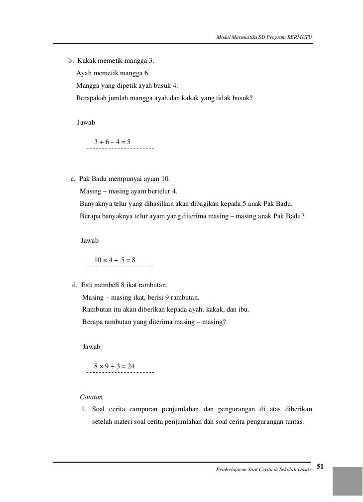 comMembahas ihwal Contoh Soal sekolahsoal kisah matematika kelas  1 soalceritamatematikasdmarsudi r