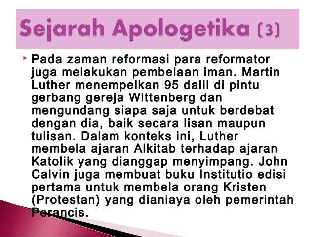 Pengertian Sejarah Apologetika Pengertian Sejarah Apologetika