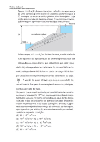 Mecânica dos Solos II
Profa. Maria Valéria Mello Vieira Toniazzo

 