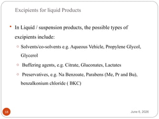 Comprehensive Overview of Pharmaceutical Ingredients and Excipients | PPTX
