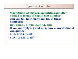 Number Physical Example AS physics - Physical quantities & units | PDF