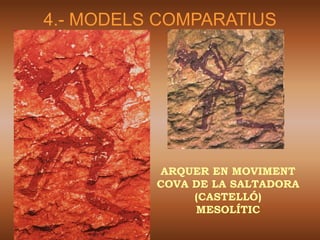 4.- MODELS COMPARATIUS




           ARQUER EN MOVIMENT
          COVA DE LA SALTADORA
               (CASTELLÓ)
               MESOLÍTIC
 