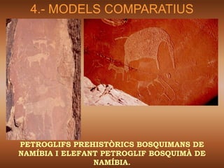 4.- MODELS COMPARATIUS




PETROGLIFS PREHISTÒRICS BOSQUIMANS DE
NAMÍBIA I ELEFANT PETROGLIF BOSQUIMÀ DE
                NAMÍBIA.
 