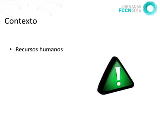 • Recursos humanos
Contexto
 