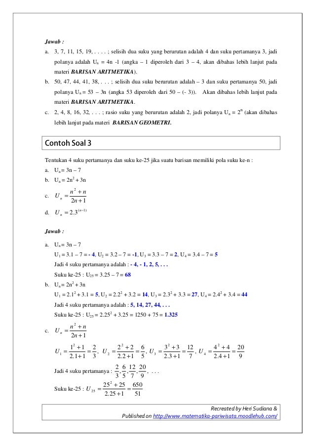 1 Pola Barisan Bilangan