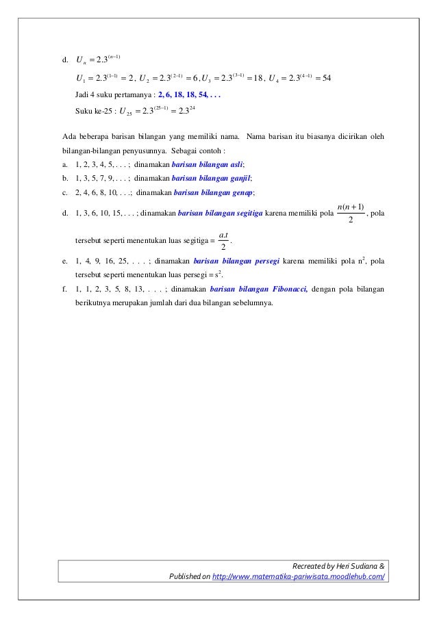 1 Pola Barisan Bilangan