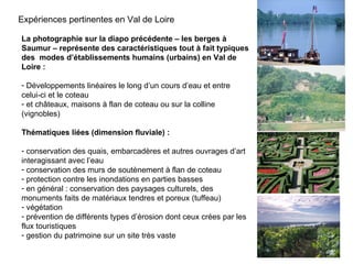 <ul><li>La photographie sur la diapo précédente – les berges à Saumur – représente des caractéristiques tout à fait typiqu...