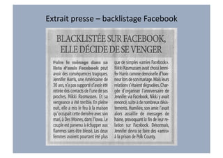 Extrait	
  presse	
  –	
  backlistage	
  Facebook	
  
 