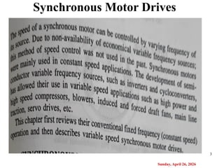 Comprehensive Lecture on Synchronous Motor Drives in Electrical ...