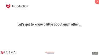 www.prismacsi.com
© All Rights Reserved.
88
Let’s get to know a little about each other…
Introduction
 