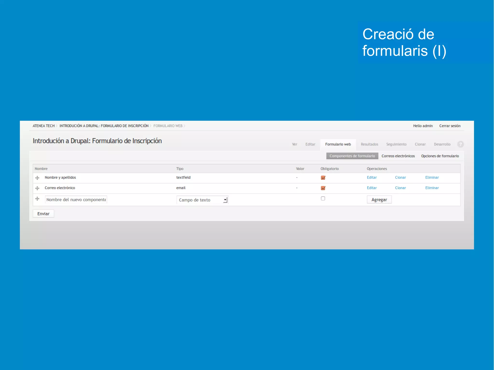 Creació de
formularis (I)
 