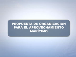 PROPUESTA DE ORGANIZACIÓN PARA EL APROVECHAMIENTO MARÍTIMO 