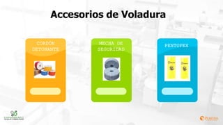 Accesorios de Voladura
CORDÓN
DETONANTE
MECHA DE
SEGURIDAD
PENTOFEX
 