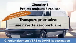 Chantier 1
          Projets majeurs à réaliser


         Transport prioritaire :
       une navette aéroportuaire


Circuler aisément VERS et DANS la destination   20
 