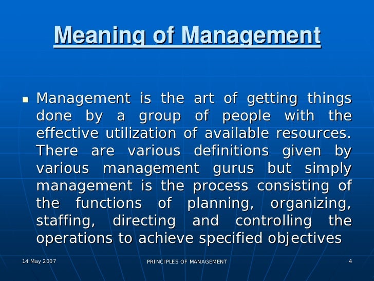 Principles of Management